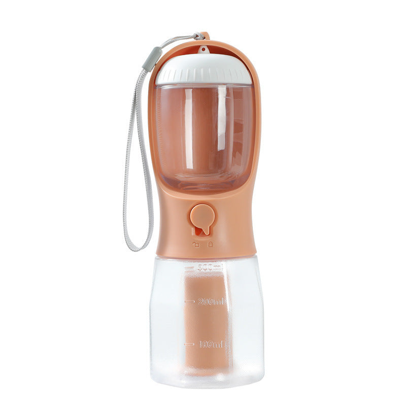3-in-1 Portable Pet Water Bottle with Food & Waste Bag Storage