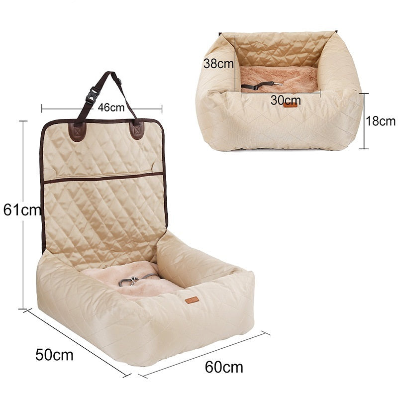 2-in-1 Pet Carrier & Car Seat – Foldable, Padded Travel Bed for Dogs & Cats