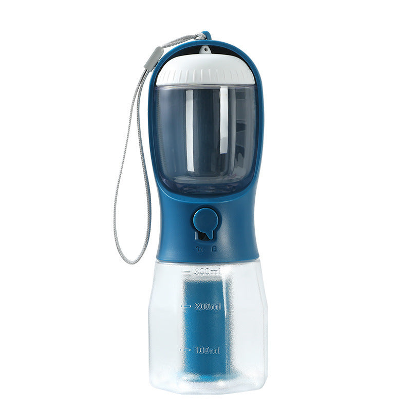 3-in-1 Portable Pet Water Bottle with Food & Waste Bag Storage