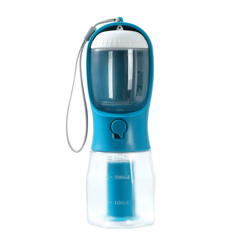3-in-1 Portable Pet Water Bottle with Food & Waste Bag Storage