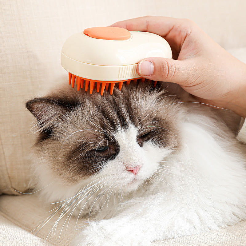 Electric Steam Cat and Dog Grooming Brush – Self-Cleaning Massage Comb
