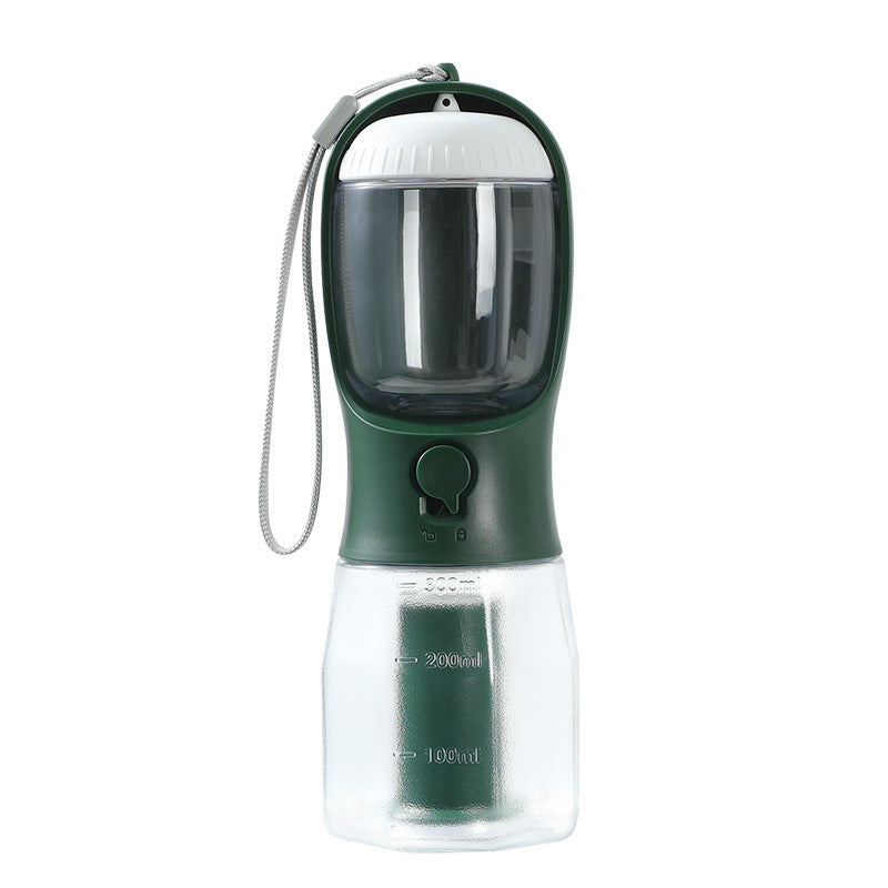 3-in-1 Portable Pet Water Bottle with Food & Waste Bag Storage