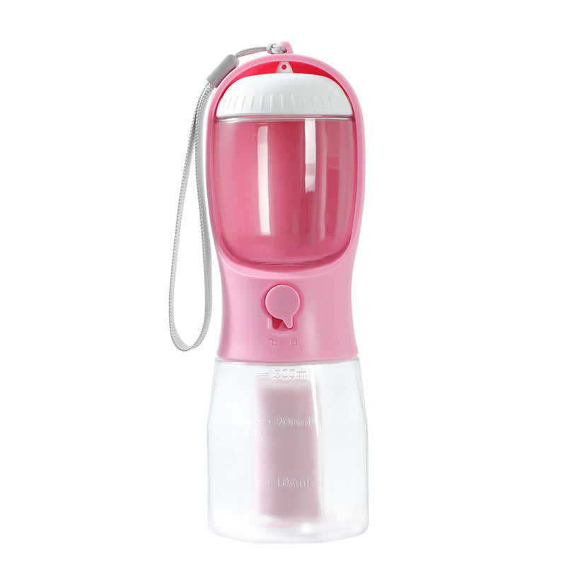 3-in-1 Portable Pet Water Bottle with Food & Waste Bag Storage