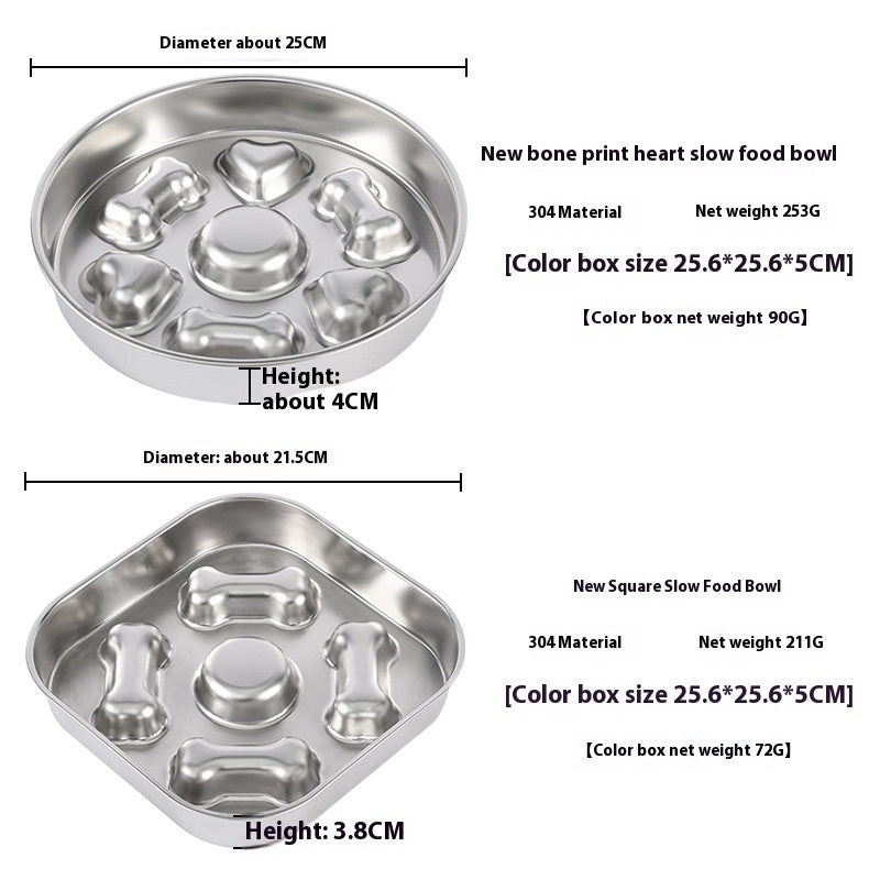 Anti-Choking Slow Feeder Bowl for Dogs and Cats – Gulp-Free, Interactive Eating Plate