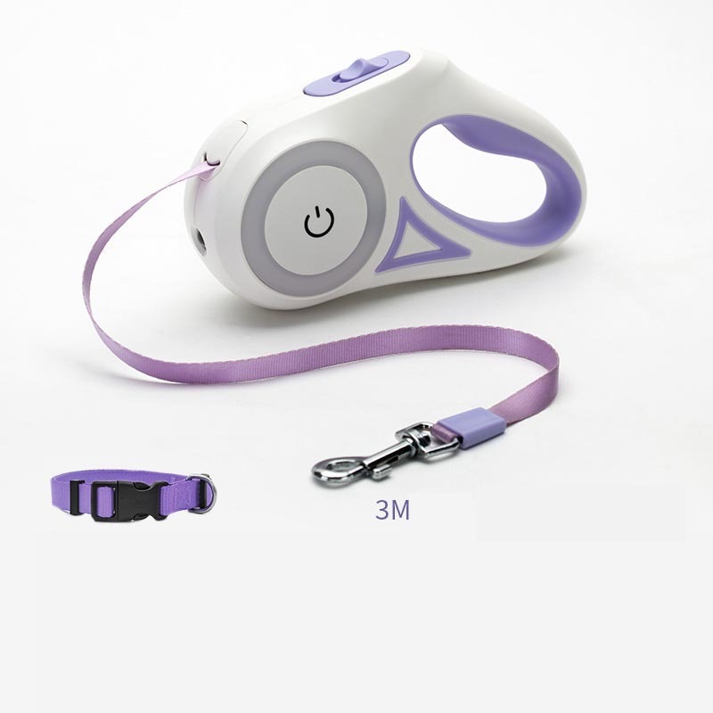 Retractable Dog Leash with Collar – Spotlight Automatic Traction Rope