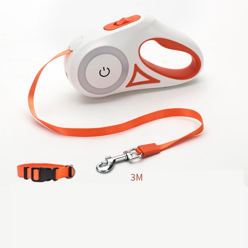 Retractable Dog Leash with Collar – Spotlight Automatic Traction Rope