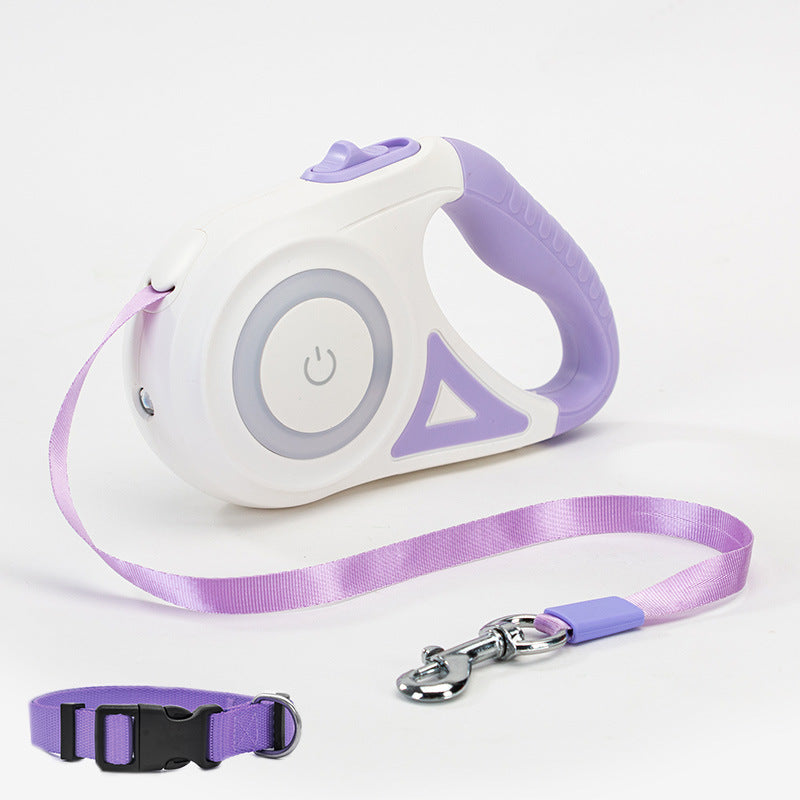 Retractable Dog Leash with Collar – Spotlight Automatic Traction Rope