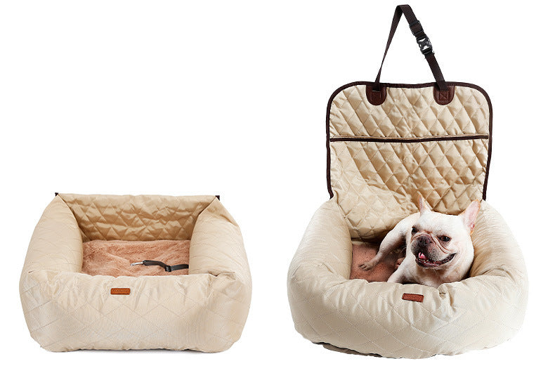 2-in-1 Pet Carrier & Car Seat – Foldable, Padded Travel Bed for Dogs & Cats