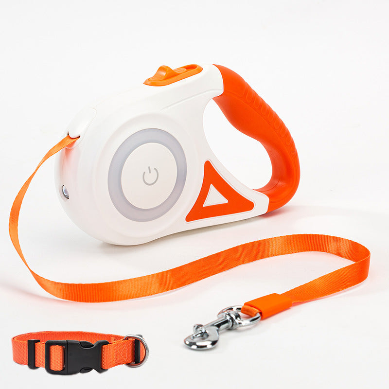 Retractable Dog Leash with Collar – Spotlight Automatic Traction Rope